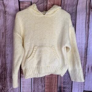 Anthropologie Pilcro Sweater Hooded Pullover XS Wool Blend Cozy Winter Yellow
